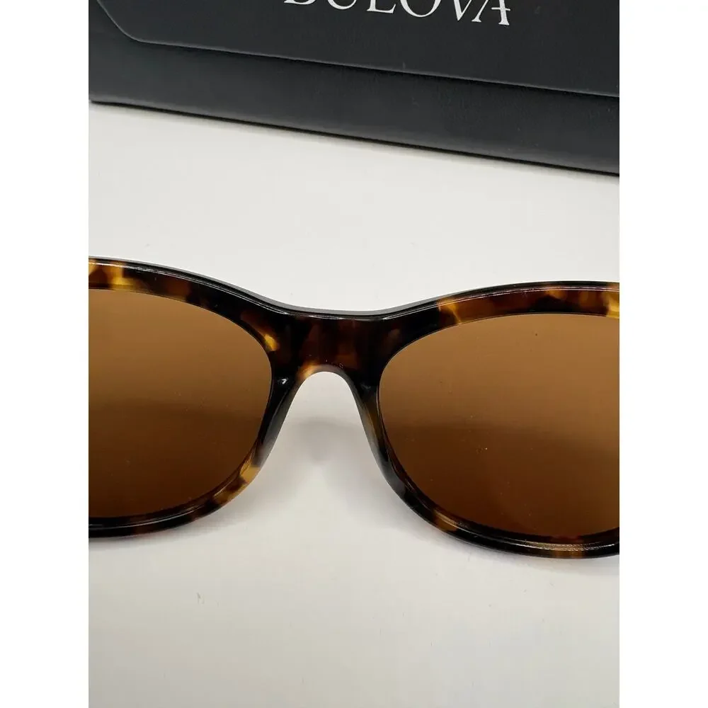 Bulova 9G1013 Cat Eye Sunglasses Brown Demi Tortoise Women's Case